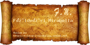 Földvári Mirabella névjegykártya